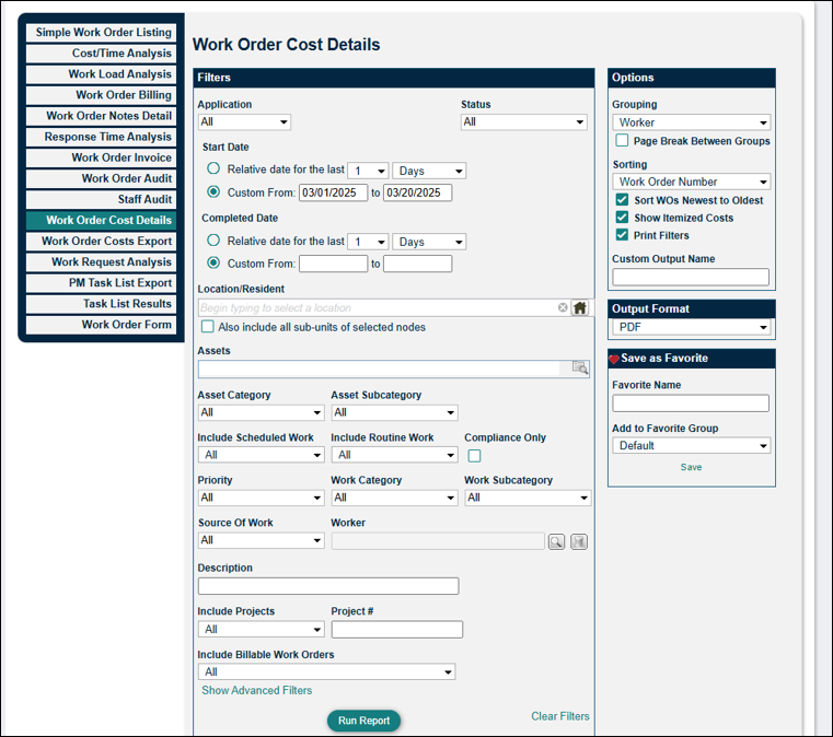 Work Order Cost Details